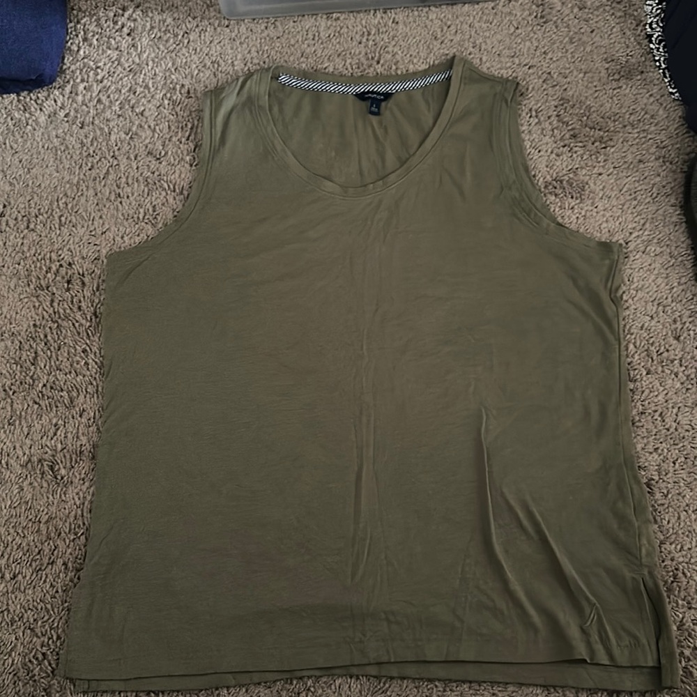 Light olive colored sleeveless Nautica t-shirt
